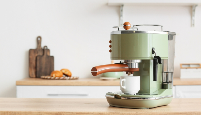 Machine à café à porte-filtre SMEG avec broyeur intégré, machine à expresso