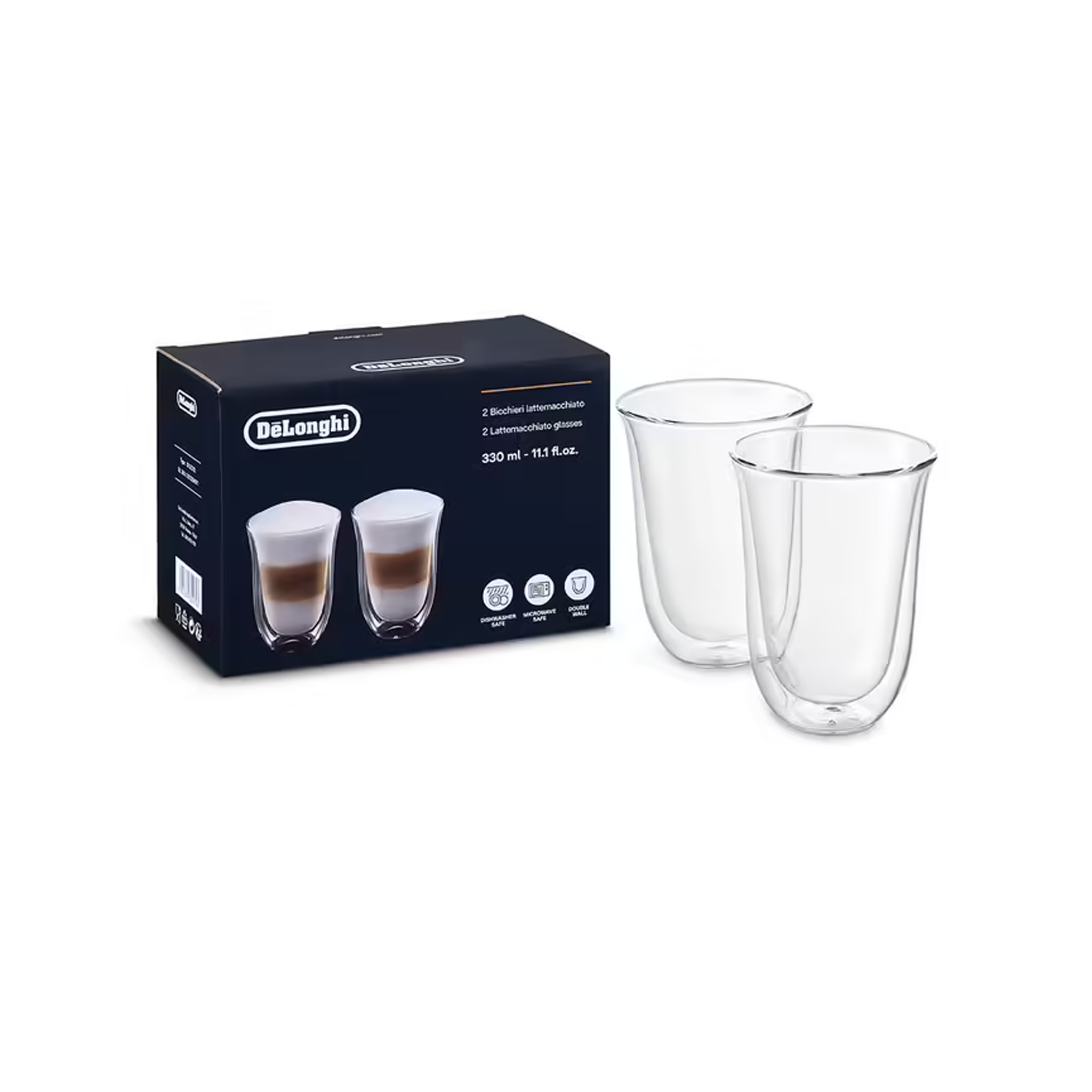 2 Tasses latte macchiato De'Longhi